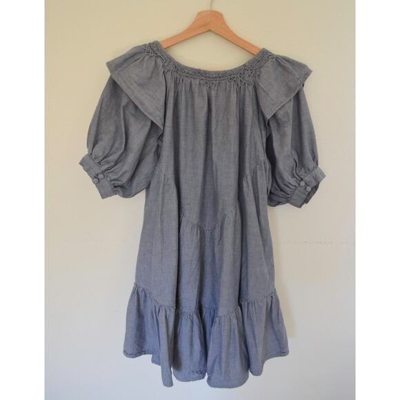 FREE PEOPLE | Amelie Denim Chambray Mini Dress - Picture 6 of 6